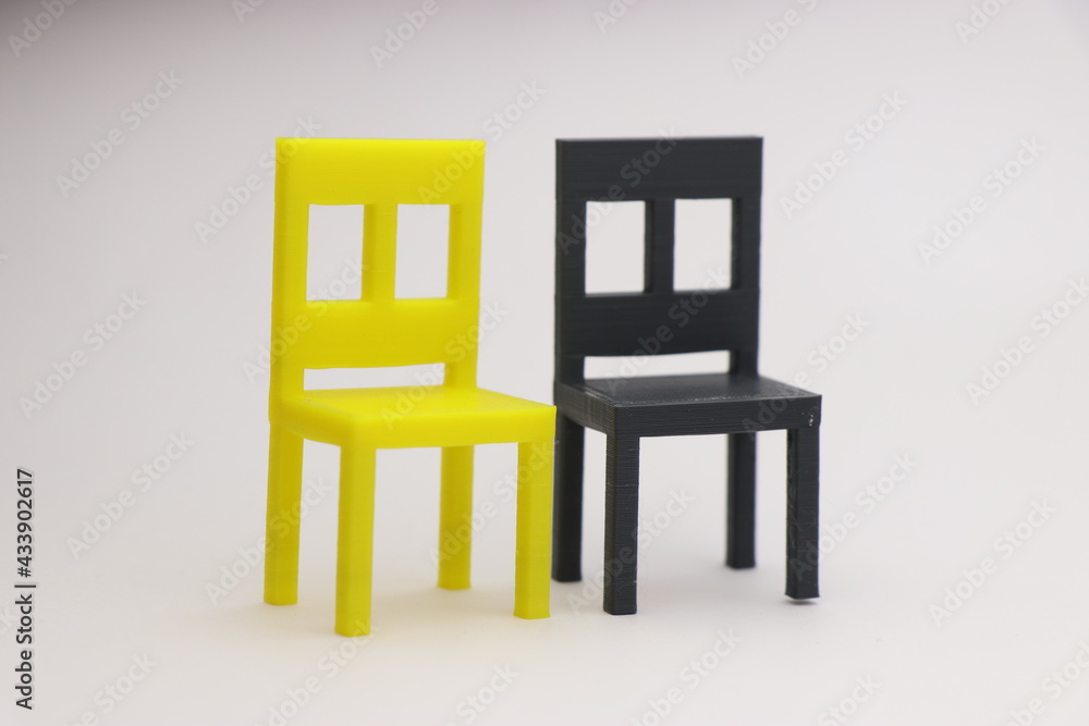 3D printed model chairs made using 3d printing technology. Home furnitures made from rapid prototyping