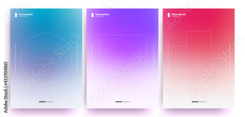 Minimalistic gradient background set for package design or backdrop or poster or flyer design. Vector illustration