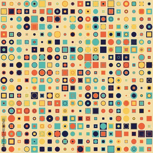 Squares and Circles color pattern Background
