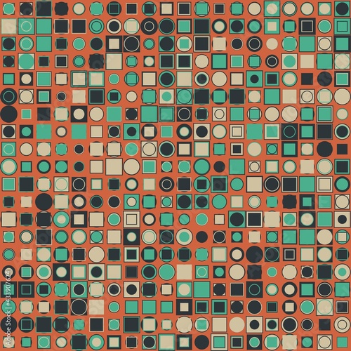 Squares and Circles color pattern Background