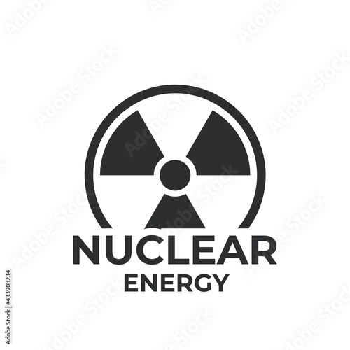 nuclear energy logo. nuclear power icon. electricity and power industry symbol