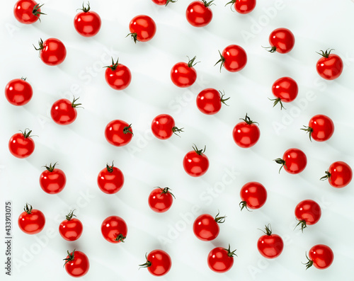 Cherru tomato, Healthy eating and vegetarianism. Color background. © gitusik