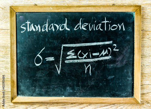 Canvas Print Standard deviation formula on black board, in studio Chiangmai Thailand