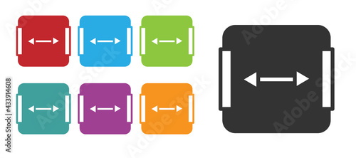 Black Area measurement icon isolated on white background. Set icons colorful. Vector