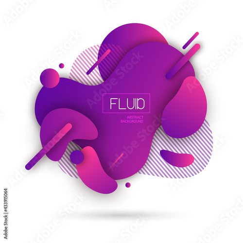 Set of abstract modern graphic elements.  Fluid abstract geometric background. Dynamic colorful forms
