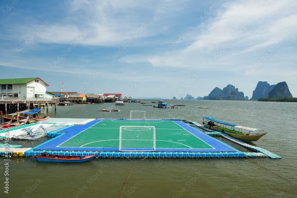 floating football field at Panyee island, Phang Nga