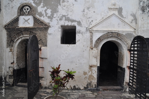 Old European fort in the city of Elmina, Ghana.