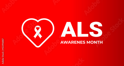 ALS (Amyotrophic lateral sclerosis) awareness month background.  ALS Awareness Month background. Amyotrophic lateral sclerosis. Annual campaign is held in May in United States. Vector illustration.