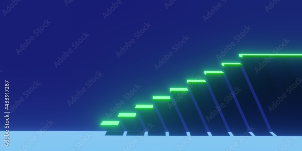 Naklejka premium modern concrete staircase on concrete wall outside - industrial interior background template or career or growth concept , Abstract empty