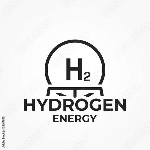 hydrogen energy logo icon. eco friendly industry and alternative energy symbol