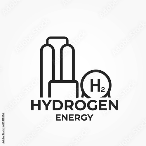 hydrogen energy line icon. eco friendly industry and alternative energy symbol. isolated vector image
