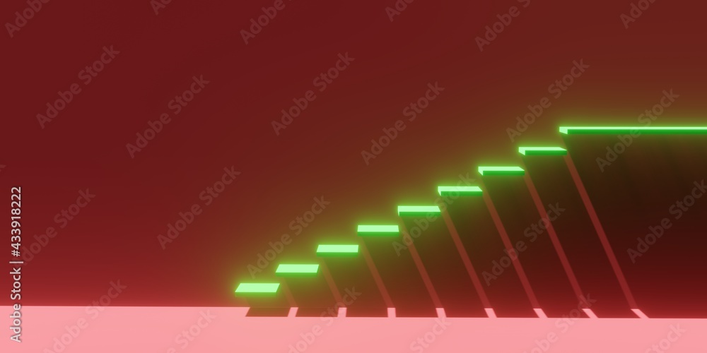 Fototapeta premium modern concrete staircase on concrete wall outside - industrial interior background template or career or growth concept , Abstract empty