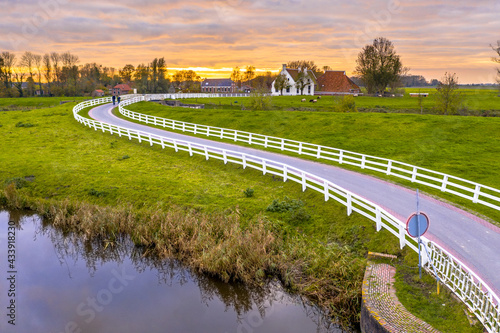 Dutch Countryside landscape with historical houses