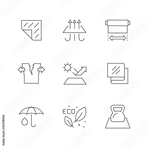 Set line icons of fabric