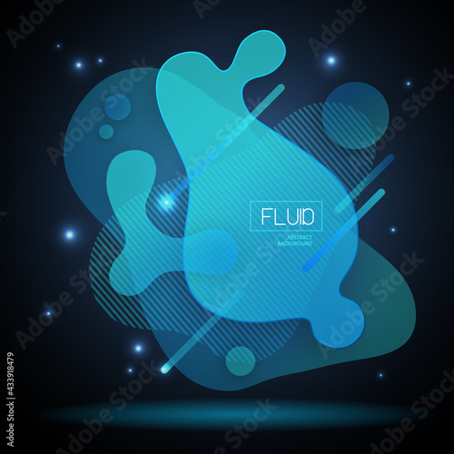 Set of abstract modern graphic elements.  Fluid abstract geometric background. Dynamic  technology background