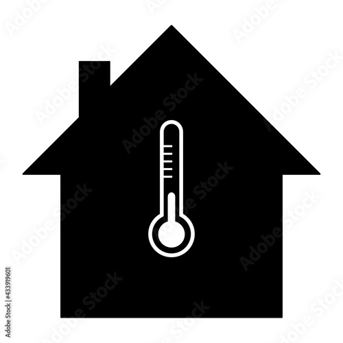 Thermometer und Haus