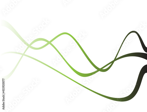 Wavy lines with gradations of white, green and black