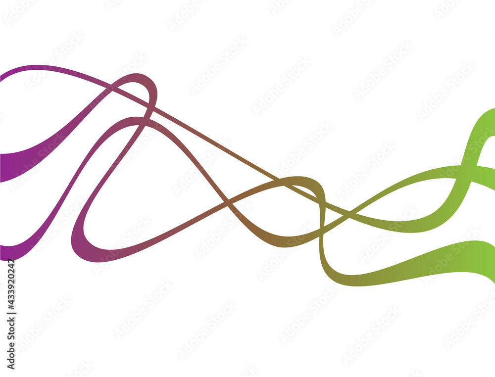 Wavy lines with purple and green color gradations Wavy lines with purple and green color gradations