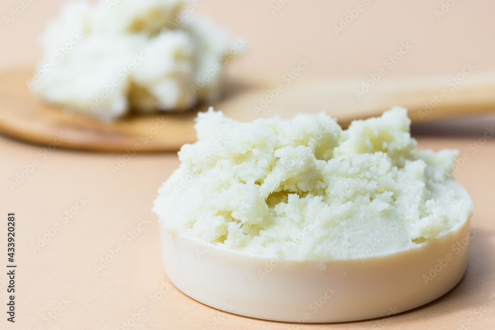 Shea butter, beautiful, simple composition, unrefined, close up Shea butter, beautiful, simple composition, unrefined, close up