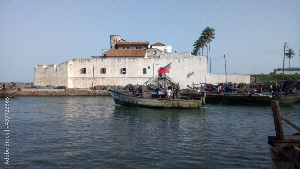 Old European fort in the city of Elmina, Ghana.