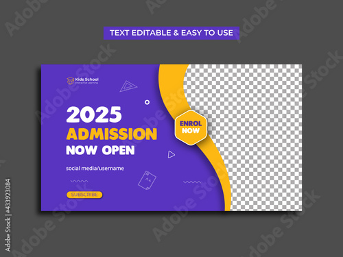 Kids School education admission Youtube thumbnail template