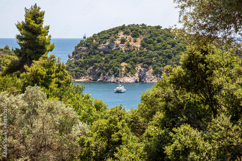 Pristine bay view of a greece island.