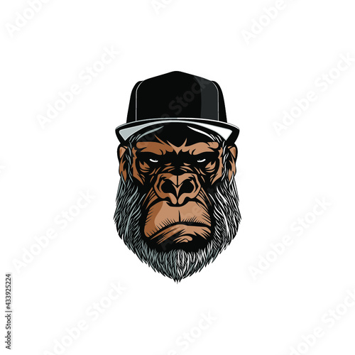 Head gorilla illustration vector
