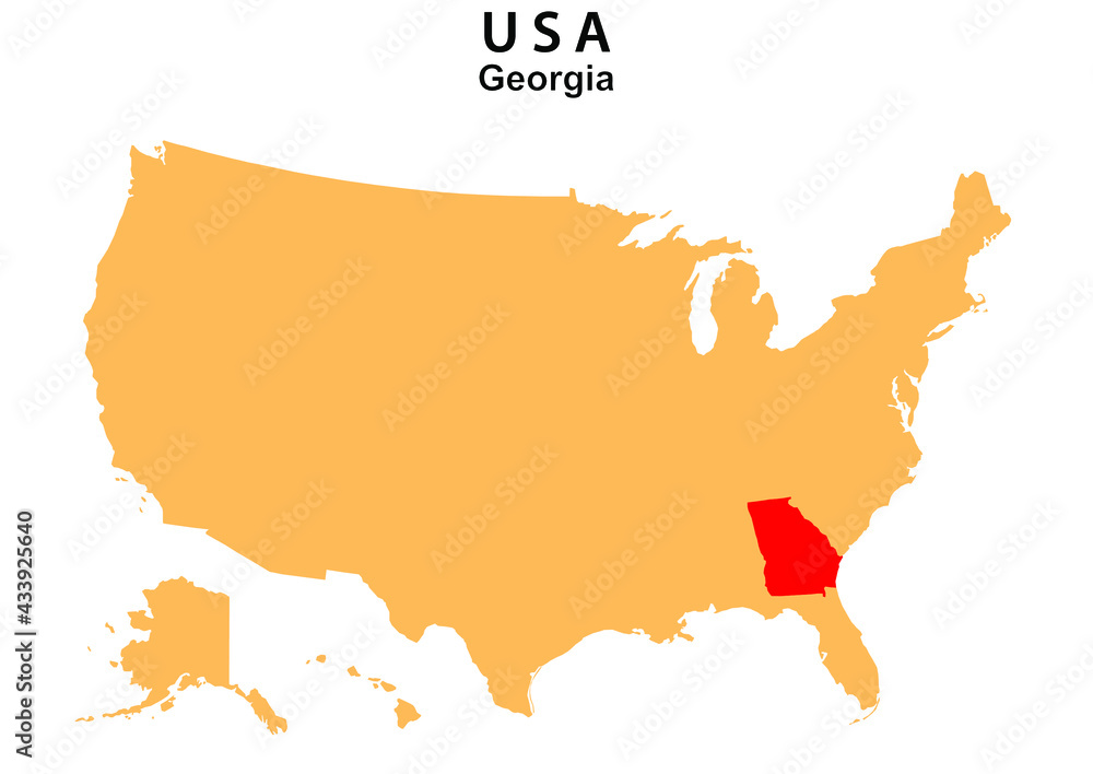 Georgia State Map Highlighted On USA Map Georgia Map On United State 1000 F 433925640 JgB18lNWjLk0R1ttdV9rTI504LgB6b4g 