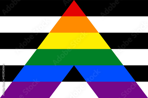 Straight Ally Flag Vector. Official Ally Pride Flag with Correct Proportions and Colours. LGBT Straight Allies Flag. Support Equal Civil Rights, Gender Equality, LGBTQ