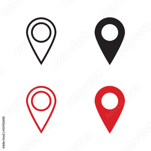 Map pin flat design style icon