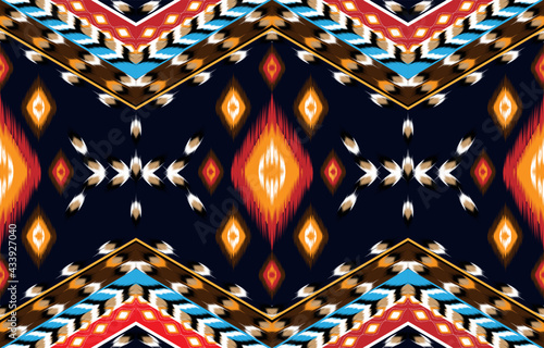 Oriental ethnic seamless pattern traditional background 
Design for carpet,wallpaper,clothing,wrapping,batik,
fabric,Vector illustration embroidery style.