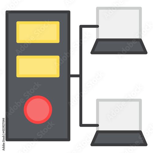 Laptop connections with cpu denoting concept of cpu network 