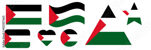 Schilderij op canvas flag of Palestine
