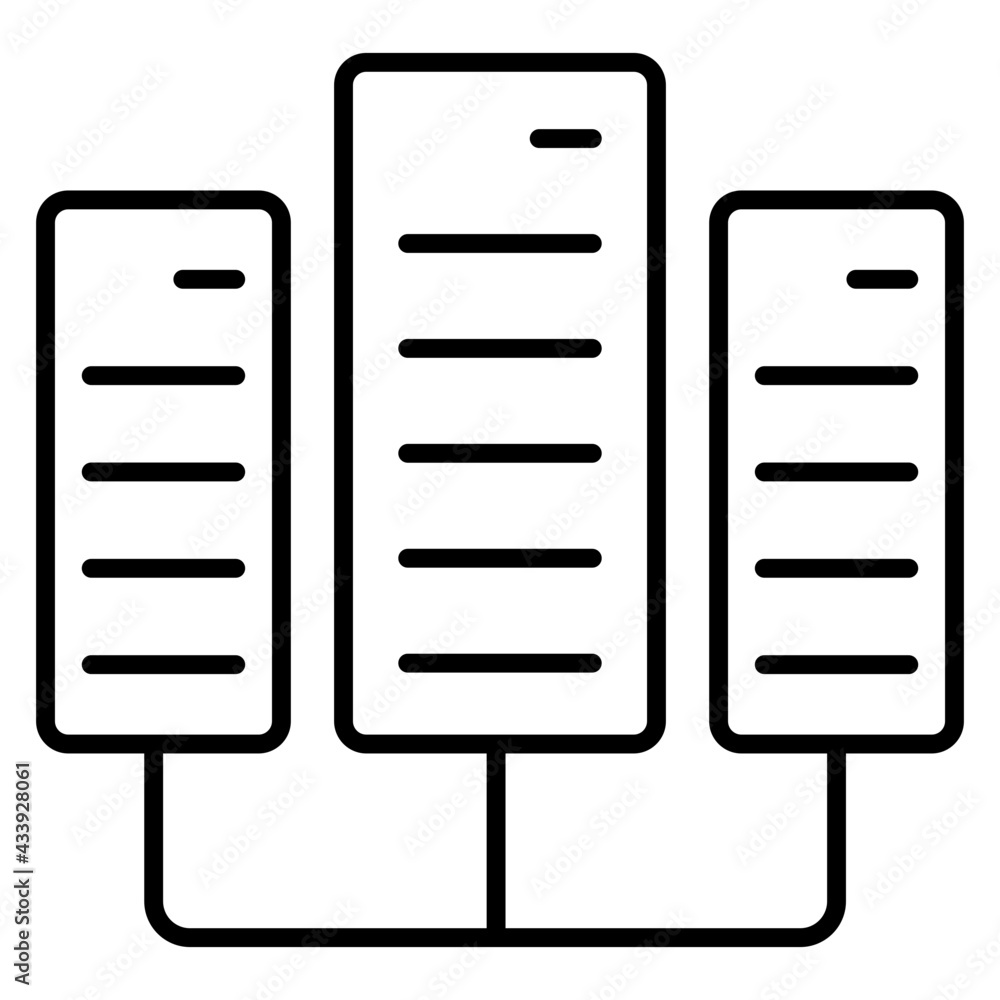 Modern design icon of network server rack Modern design icon of network server rack