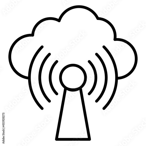 Internet signals with cloud, linear design of cloud hotspot 