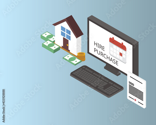 Hire purchase is an arrangement for buying expensive consumer goods, where the buyer makes an initial down payment and pays the balance plus interest in installments