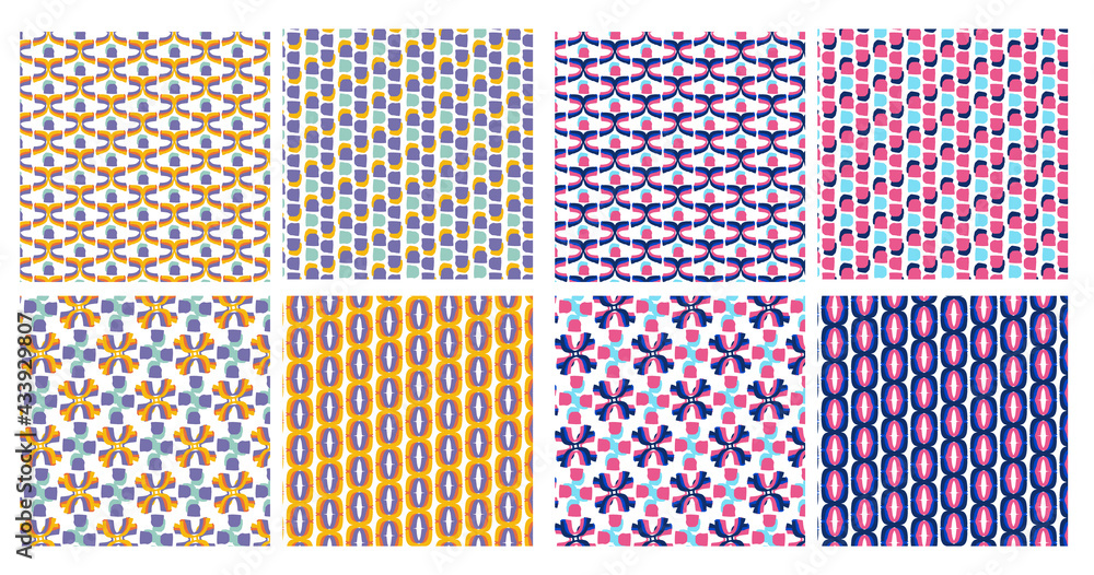 set of four geometric patterns, fully editable