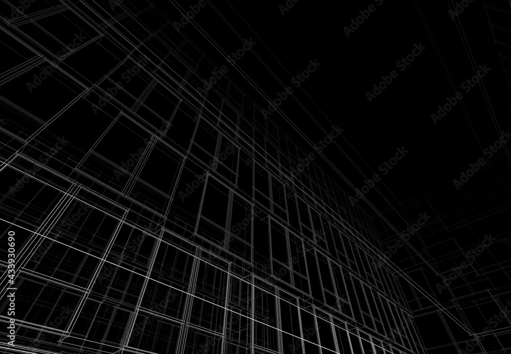 Naklejka premium Abstract architectural wallpaper digital background