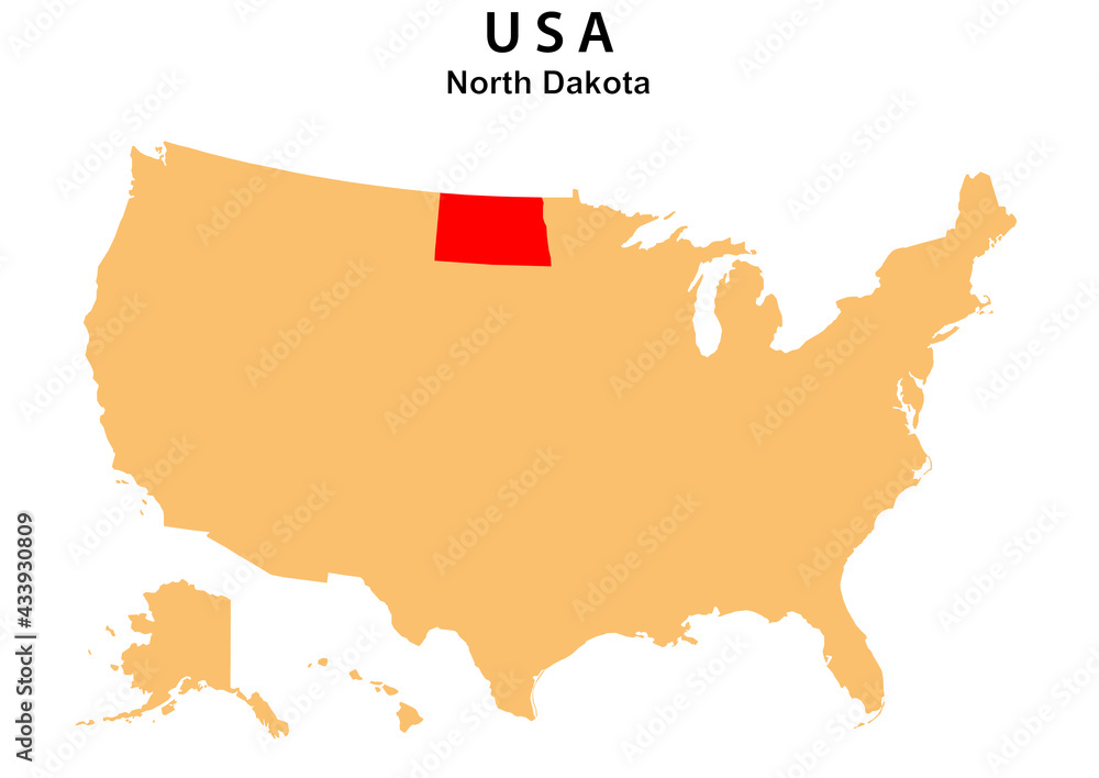 North Dakota State Map Highlighted On USA Map North Dakota Map On 1000 F 433930809 KDPiWYJWzr2V2HSyaPHdVTeNTGMPdkdn 