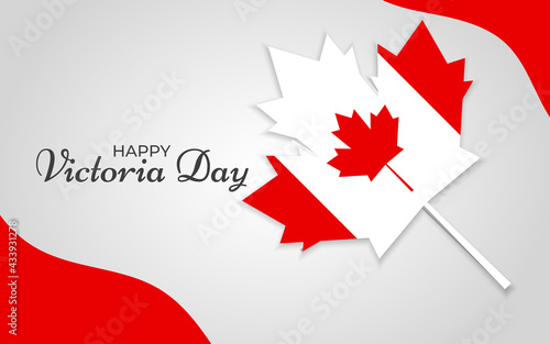 Happy victoria day canada vector illustration. Canada flag inside leaf.