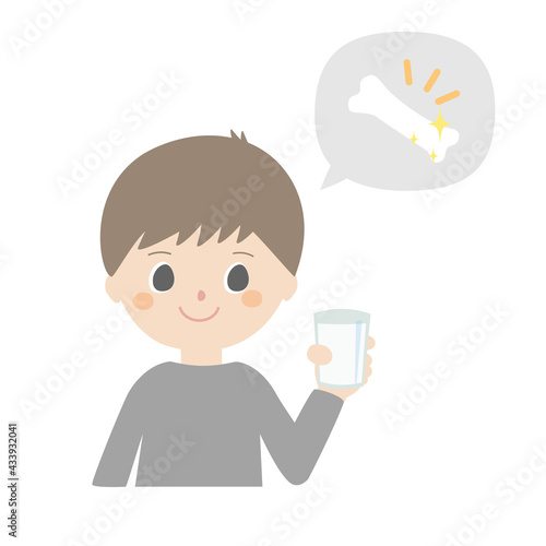 Boy with a glass of milk