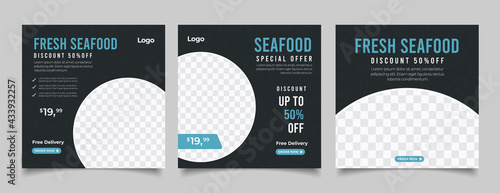 Sea food menu banner social media post
