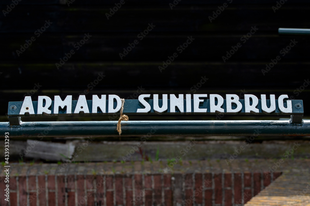 Bridge Sign Armand Sunierbrug At Amsterdam The Netherlands 15-4-2021