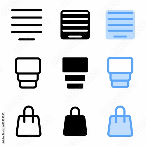align center icon with three style for website and user interface