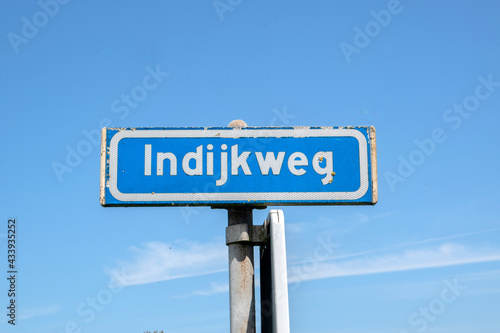 Street Sign Indijkweg At Abcoude The Netherlands 13-5-2021