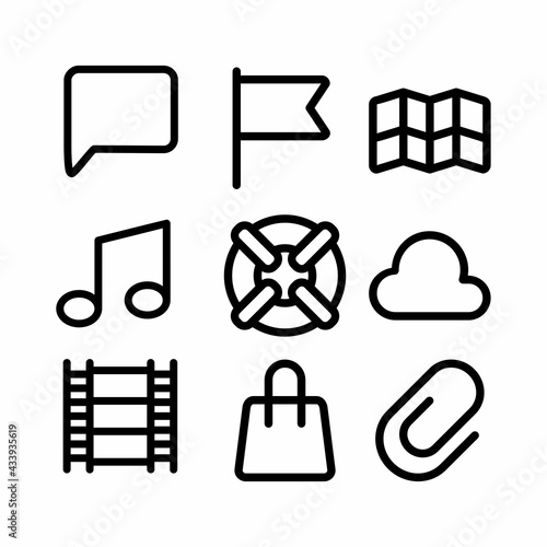interface icon set with outline style for presentation