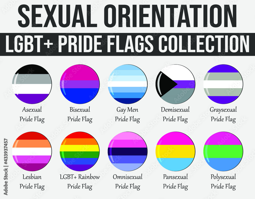 Lgbt Flags Set Sexual Orientation List Pride Collection Of Ten Circle Vector Icons Stock 7916