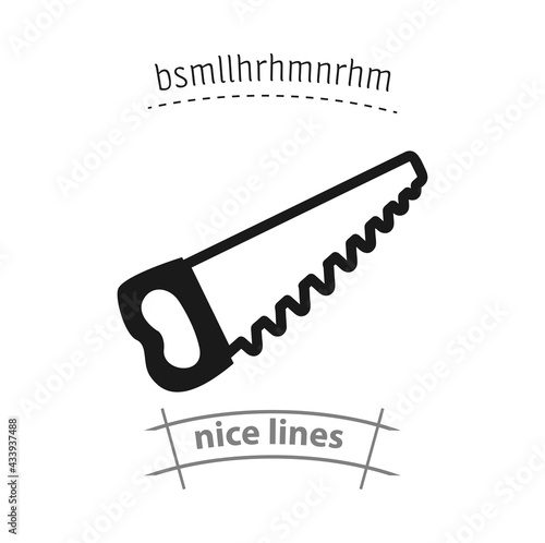 saw simple vector icon. saw tool isolated icon