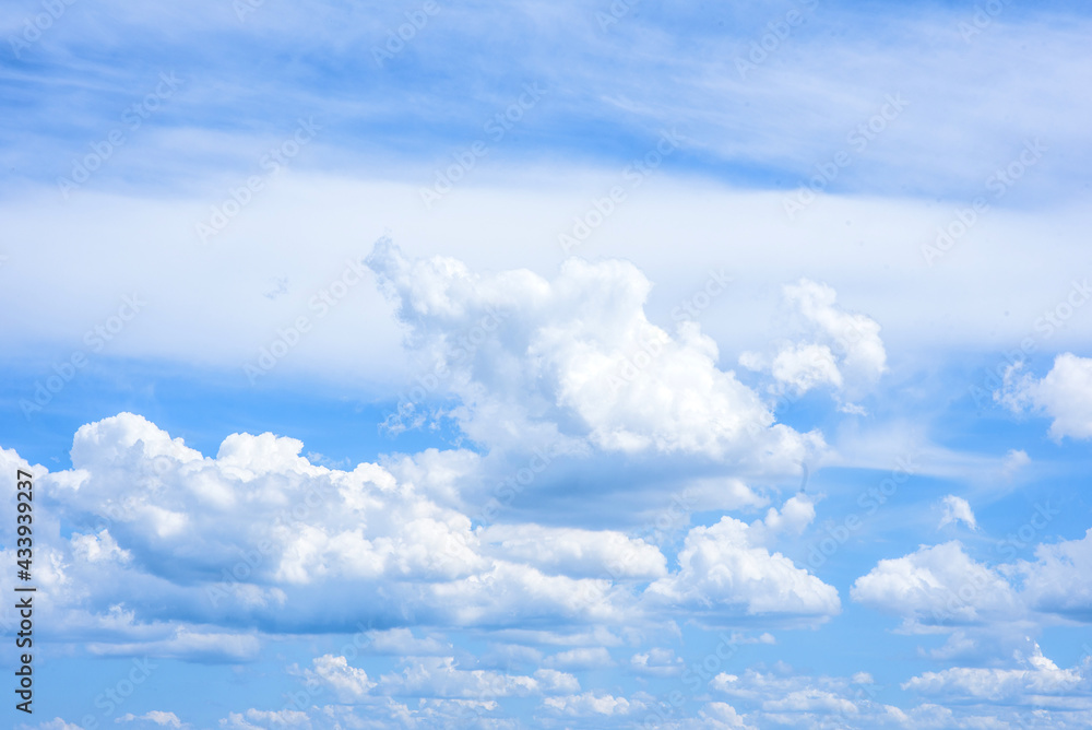 Beautiful white clouds in a bright blue sky on a warm summer day Beautiful white clouds in a bright blue sky on a warm summer day