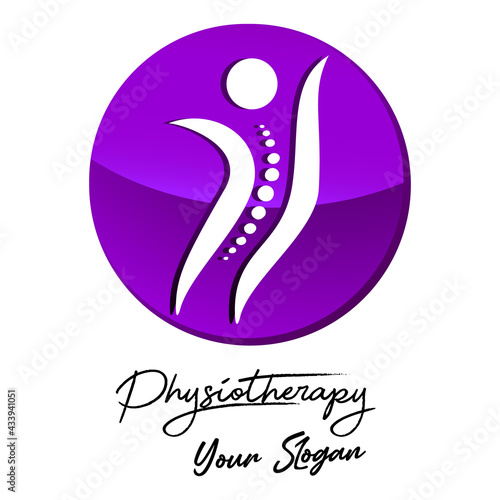 Physiotherapie, Krankengymnastik, Orhtopäde - Logo, Firmenzeichen, Label, Button
